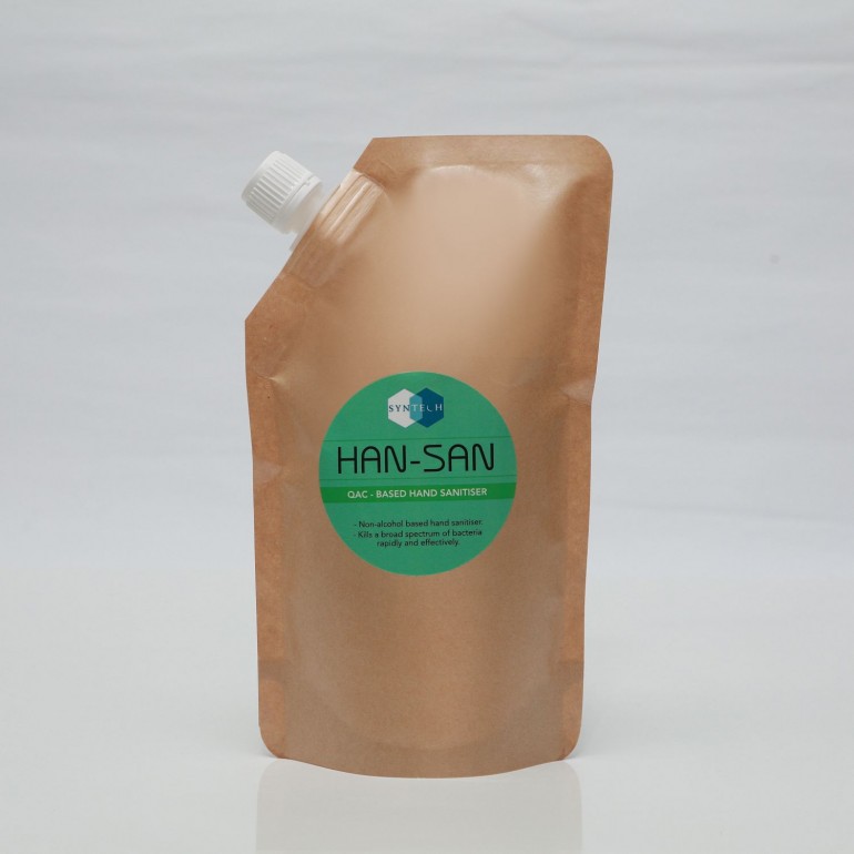 HANSAN (400ml paper pouch) - QAC Based Hand Sanitiser