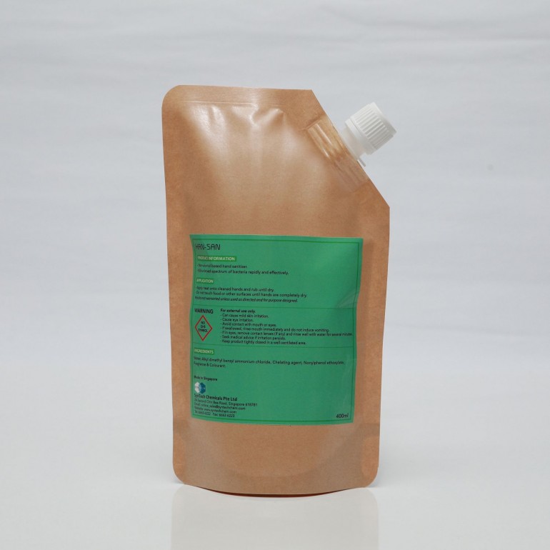 HANSAN (400ml paper pouch) - QAC Based Hand Sanitiser
